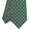 CRAVATTA SARTORIALE CLASSICA IN SETA VERDE SCURO Microfantasia fiore