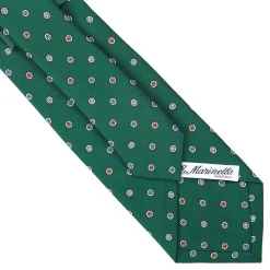 CRAVATTA SARTORIALE CLASSICA IN SETA VERDE SCURO Microfantasia fiore