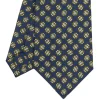 CRAVATTA SARTORIALE CLASSICA IN SETA BLU SCURO Microfantasia fiore