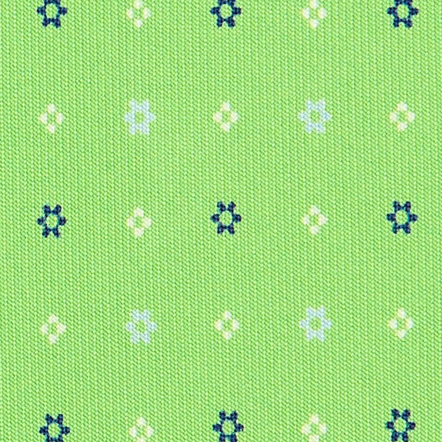 CRAVATTA SARTORIALE CLASSICA IN SETA VERDE CHIARO Microfantasia fiore