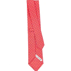 CRAVATTA SARTORIALE CLASSICA IN SETA ROSSA Microfantasia fiore