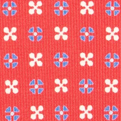 CRAVATTA SARTORIALE CLASSICA IN SETA ROSSA Microfantasia fiore