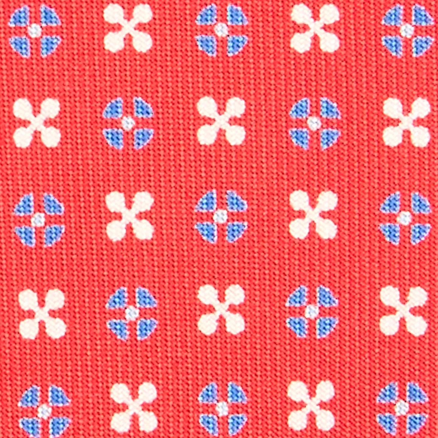 CRAVATTA SARTORIALE CLASSICA IN SETA ROSSA Microfantasia fiore