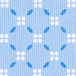 CRAVATTA SARTORIALE CLASSICA IN SETA AZZURRA Microfantasia fiore