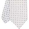 CRAVATTA SARTORIALE CLASSICA IN SETA BIANCA Microfantasia fiore