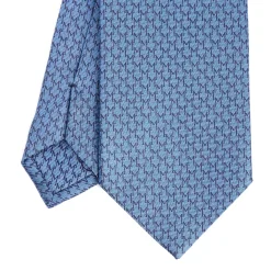 CRAVATTA SARTORIALE CLASSICA IN SETA AZZURRO POLVERE Microfantasia m geometrica