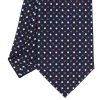 CRAVATTA SARTORIALE CLASSICA IN SETA BLU SCURO Microfantasia fiore