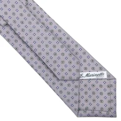 CRAVATTA SARTORIALE CLASSICA IN SETA GRIGIO CHIARO Microfantasia fiore