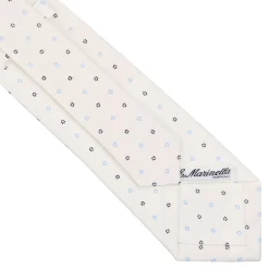 CRAVATTA SARTORIALE CLASSICA IN SETA BIANCA Microfantasia fiore