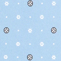 CRAVATTA SARTORIALE CLASSICA IN SETA AZZURRA Microfantasia fiore
