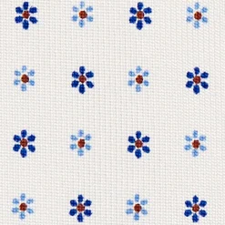 CRAVATTA SARTORIALE CLASSICA IN SETA BIANCA Microfantasia fiore