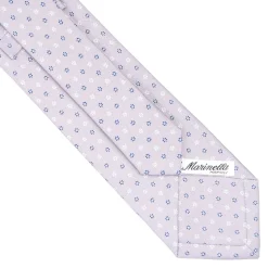 CRAVATTA SARTORIALE CLASSICA IN SETA GRIGIO CHIARO Microfantasia fiore
