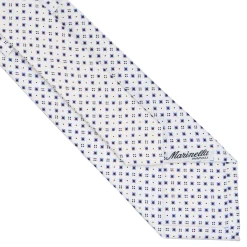 CRAVATTA SARTORIALE CLASSICA IN SETA BIANCA Microfantasia fiore