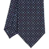 CRAVATTA SARTORIALE CLASSICA IN SETA BLU SCURO Microfantasia fiore