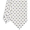 CRAVATTA SARTORIALE CLASSICA IN SETA BIANCA Microfantasia fiore