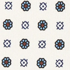 CRAVATTA SARTORIALE CLASSICA IN SETA BIANCA Microfantasia fiore