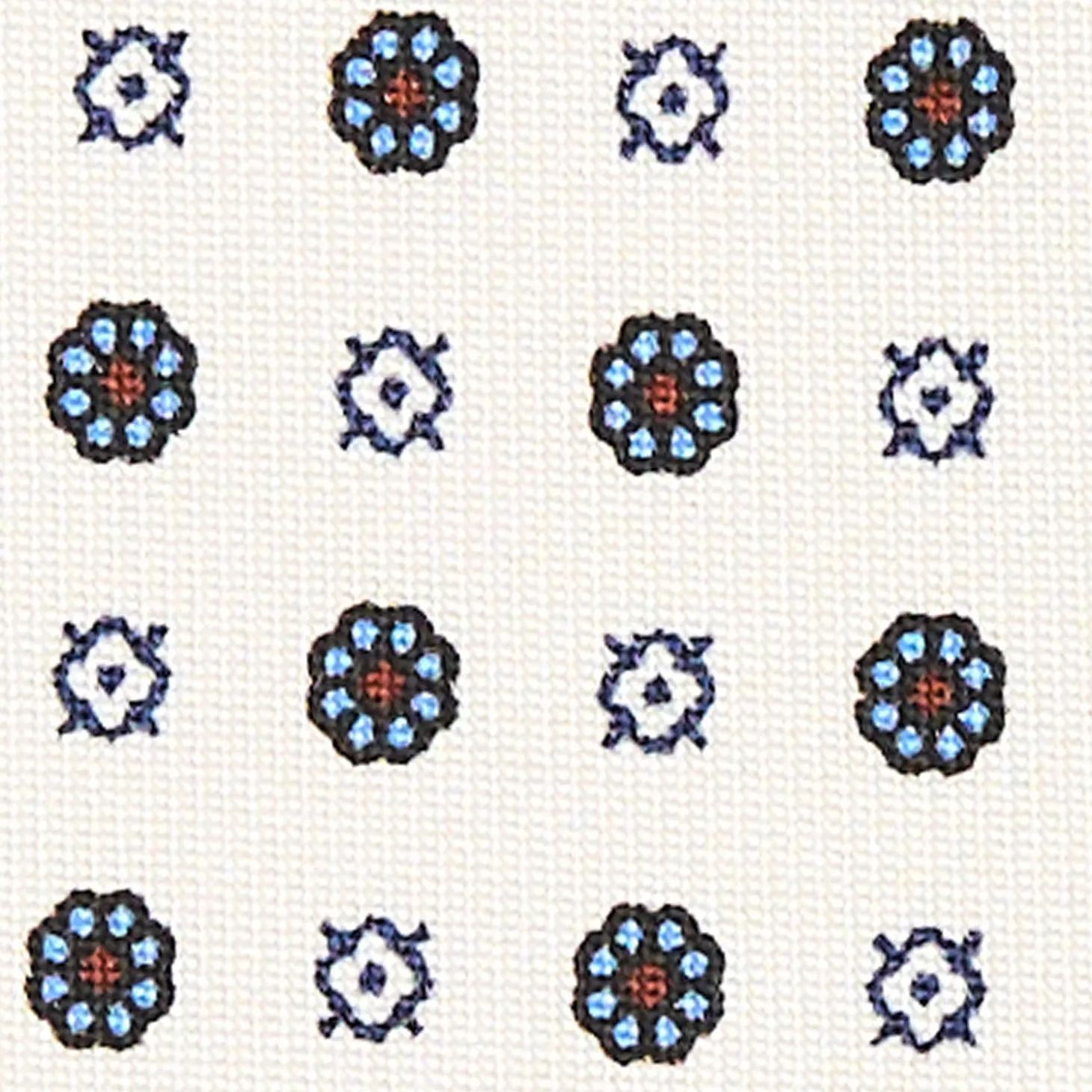 CRAVATTA SARTORIALE CLASSICA IN SETA BIANCA Microfantasia fiore