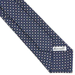 CRAVATTA SARTORIALE CLASSICA IN SETA BLU SCURO Microfantasia fiore