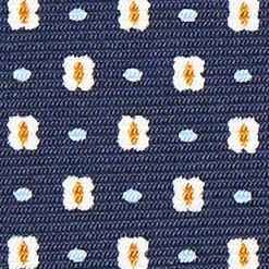 CRAVATTA SARTORIALE CLASSICA IN SETA BLU SCURO Microfantasia fiore