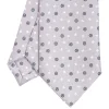 CRAVATTA SARTORIALE CLASSICA IN SETA GRIGIO CHIARO Microfantasia fiore
