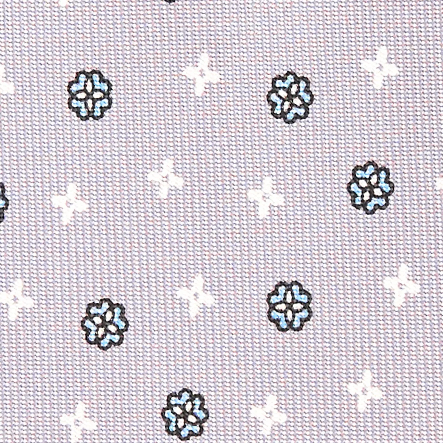 CRAVATTA SARTORIALE CLASSICA IN SETA GRIGIO CHIARO Microfantasia fiore