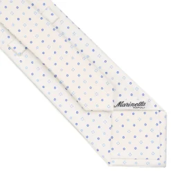 CRAVATTA SARTORIALE CLASSICA IN SETA BIANCA Microfantasia fiore