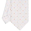 CRAVATTA SARTORIALE CLASSICA IN SETA BIANCA Microfantasia fiore