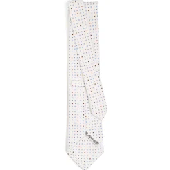 CRAVATTA SARTORIALE CLASSICA IN SETA BIANCA Microfantasia fiore