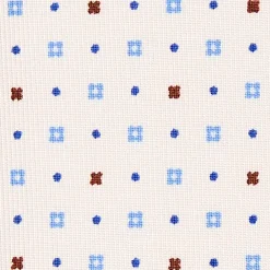 CRAVATTA SARTORIALE CLASSICA IN SETA BIANCA Microfantasia fiore