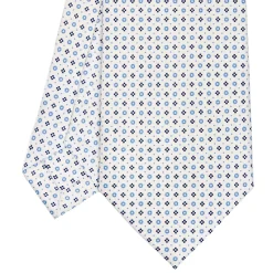 CRAVATTA SARTORIALE CLASSICA IN SETA BIANCA Microfantasia fiore