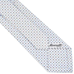 CRAVATTA SARTORIALE CLASSICA IN SETA BIANCA Microfantasia fiore