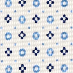 CRAVATTA SARTORIALE CLASSICA IN SETA BIANCA Microfantasia fiore