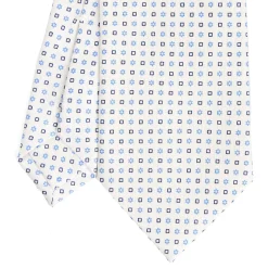 CRAVATTA SARTORIALE CLASSICA IN SETA BIANCA Microfantasia fiore