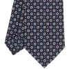 CRAVATTA SARTORIALE CLASSICA IN SETA BLU SCURO Microfantasia fiore