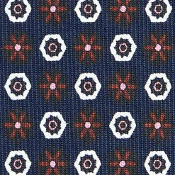 CRAVATTA SARTORIALE CLASSICA IN SETA BLU SCURO Microfantasia fiore