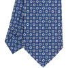 CRAVATTA SARTORIALE CLASSICA IN SETA BLU Microfantasia fiore