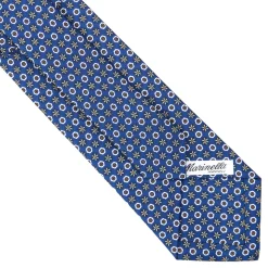 CRAVATTA SARTORIALE CLASSICA IN SETA BLU Microfantasia fiore