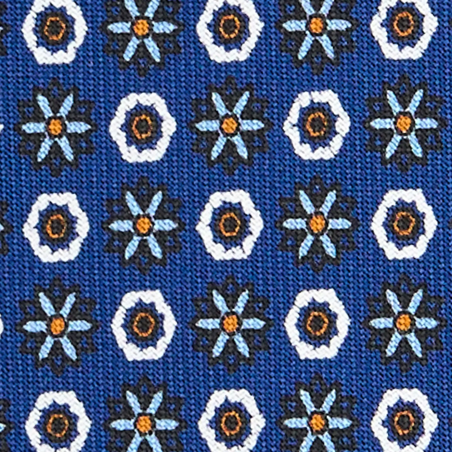 CRAVATTA SARTORIALE CLASSICA IN SETA BLU Microfantasia fiore