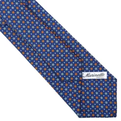 CRAVATTA SARTORIALE CLASSICA IN SETA BLU Microfantasia fiore