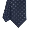 CRAVATTA SARTORIALE CLASSICA IN SETA BLU SCURO Pois