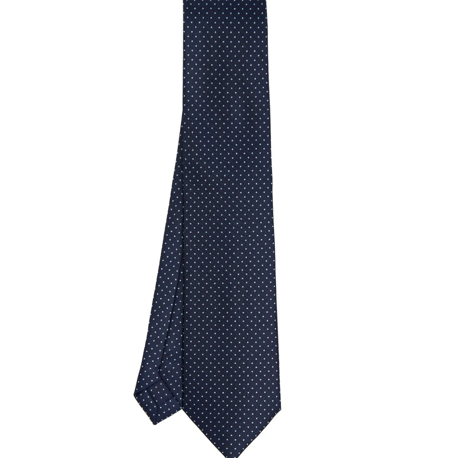 CRAVATTA SARTORIALE CLASSICA IN SETA BLU SCURO Pois