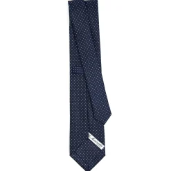 CRAVATTA SARTORIALE CLASSICA IN SETA BLU SCURO Pois