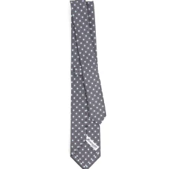 CRAVATTA SARTORIALE 7 CM IN SETA GRIGIO SCURO Microfantasia fiore