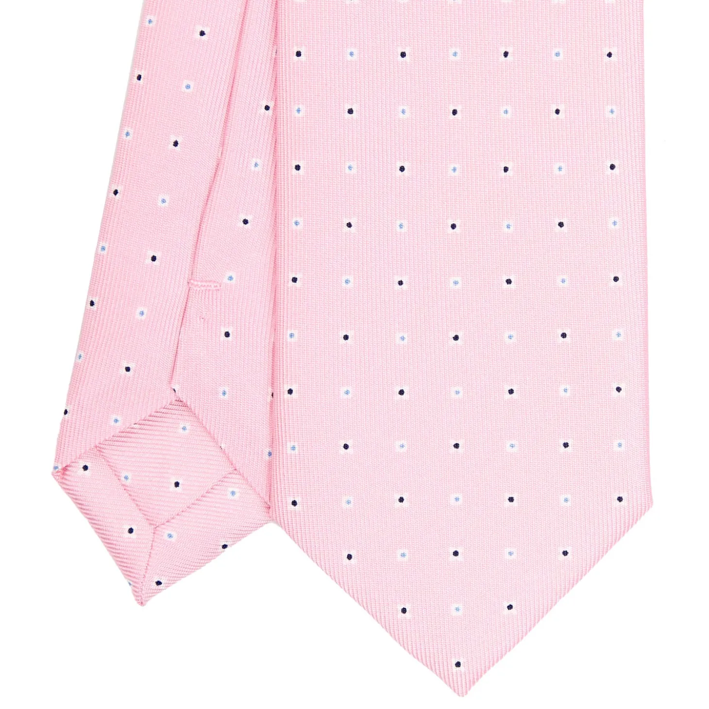 CRAVATTA SARTORIALE 7 CM IN SETA ROSA Microfantasia fiore