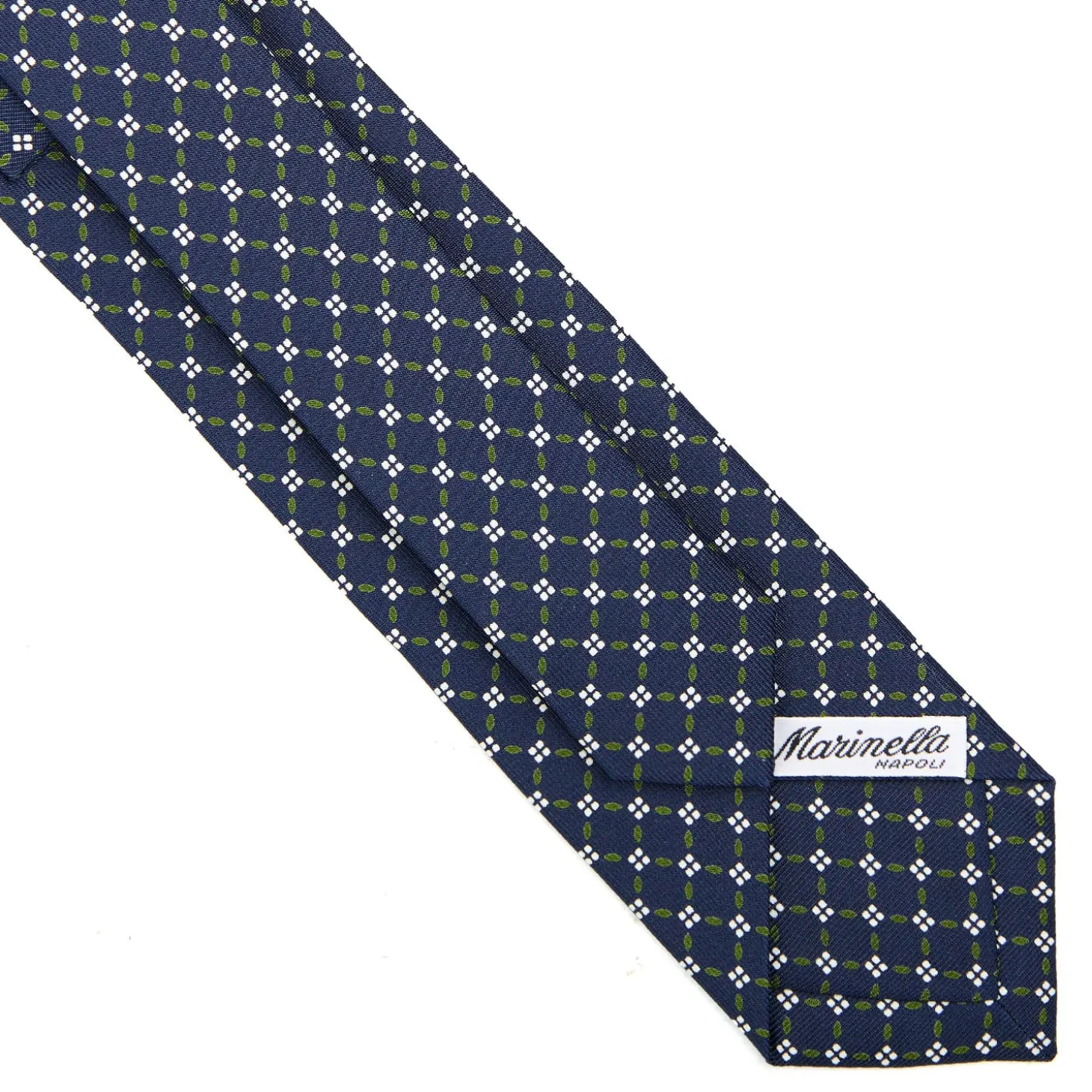 CRAVATTA SARTORIALE 7 CM IN SETA BLU SCURO Microfantasia fiore