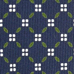 CRAVATTA SARTORIALE 7 CM IN SETA BLU SCURO Microfantasia fiore