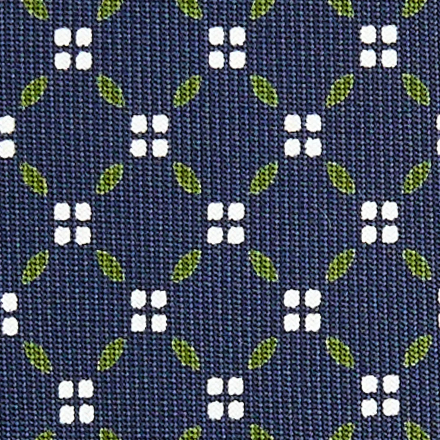 CRAVATTA SARTORIALE 7 CM IN SETA BLU SCURO Microfantasia fiore