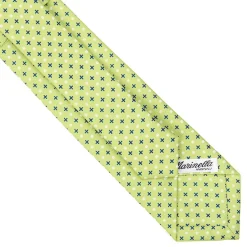 CRAVATTA SARTORIALE 7 CM IN SETA VERDE CHIARO Microfantasia fiore