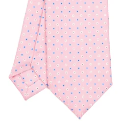 CRAVATTA SARTORIALE 7 CM IN SETA ROSA Microfantasia fiore