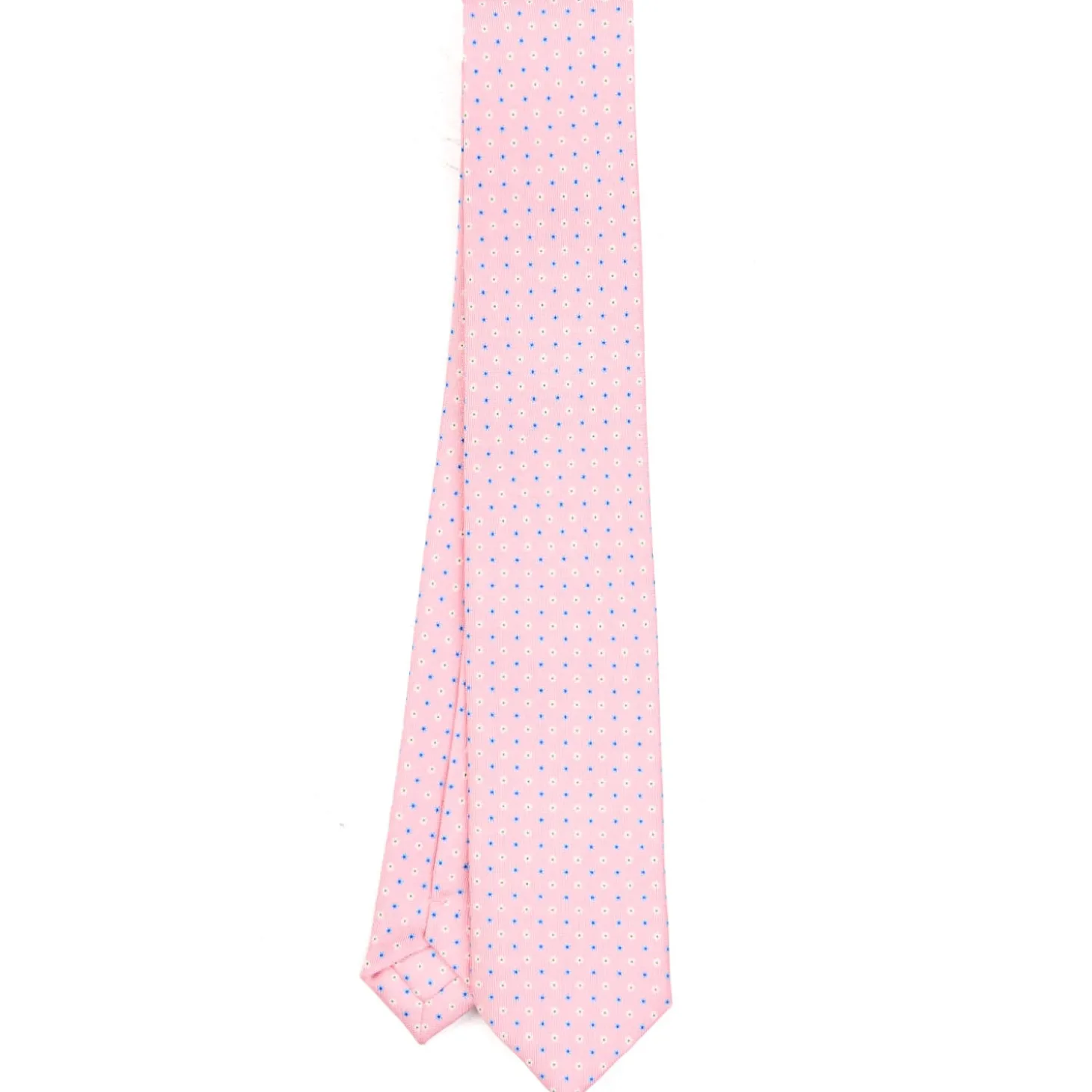 CRAVATTA SARTORIALE 7 CM IN SETA ROSA Microfantasia fiore